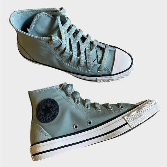 NEW Converse Chuck Taylor All Star Polyester & Suede Sneakers Women's 7.5 Teal - Picture 1 of 15